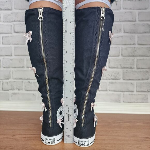 ⭐Converse Chuck Taylor XXHi Bows & Studs 7.5 Women Boots Sneaker Black A17684C - Picture 6 of 11